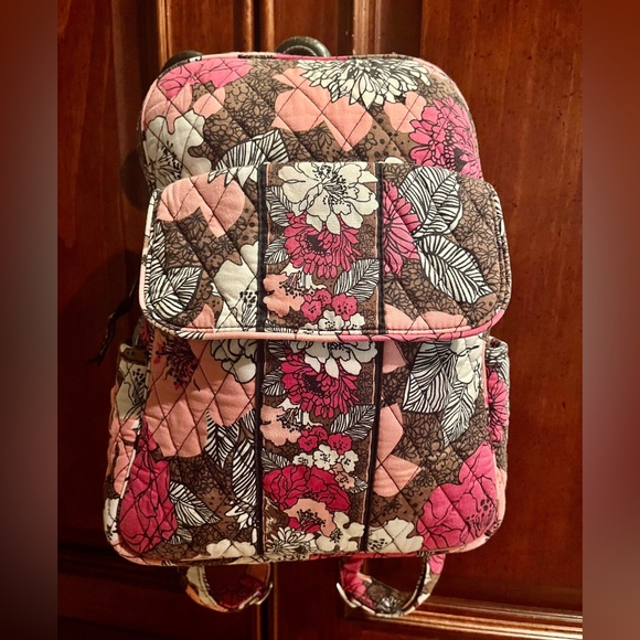 Vera Bradley Handbags - Vera Bradley Quilted Floral Mini Backpack in Pink and Brown or “Mocha Rouge” EUC